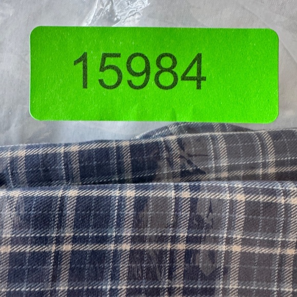 Haggar Men's L Mini-Plaid Long Sleeve Button Up Shirt‎ Wrinkle-Resistant Blue - Picture 12 of 12